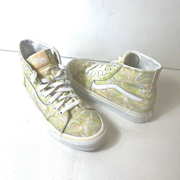 Vans SK8-Hi Sneakers Skate Casual Shoes Womens 7.5 Lace Up Mens 6 Paisley Canvas - Picture 4 of 11